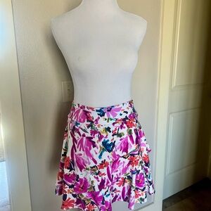 Dona Jo Floral Tennis Skirt/Skirt with Pink and Purple Accents